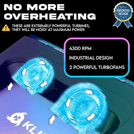 sounce rgb laptop cooling pad with 6 high speed silent fans, dual usb ports, lcd display, 10 rgb light modes